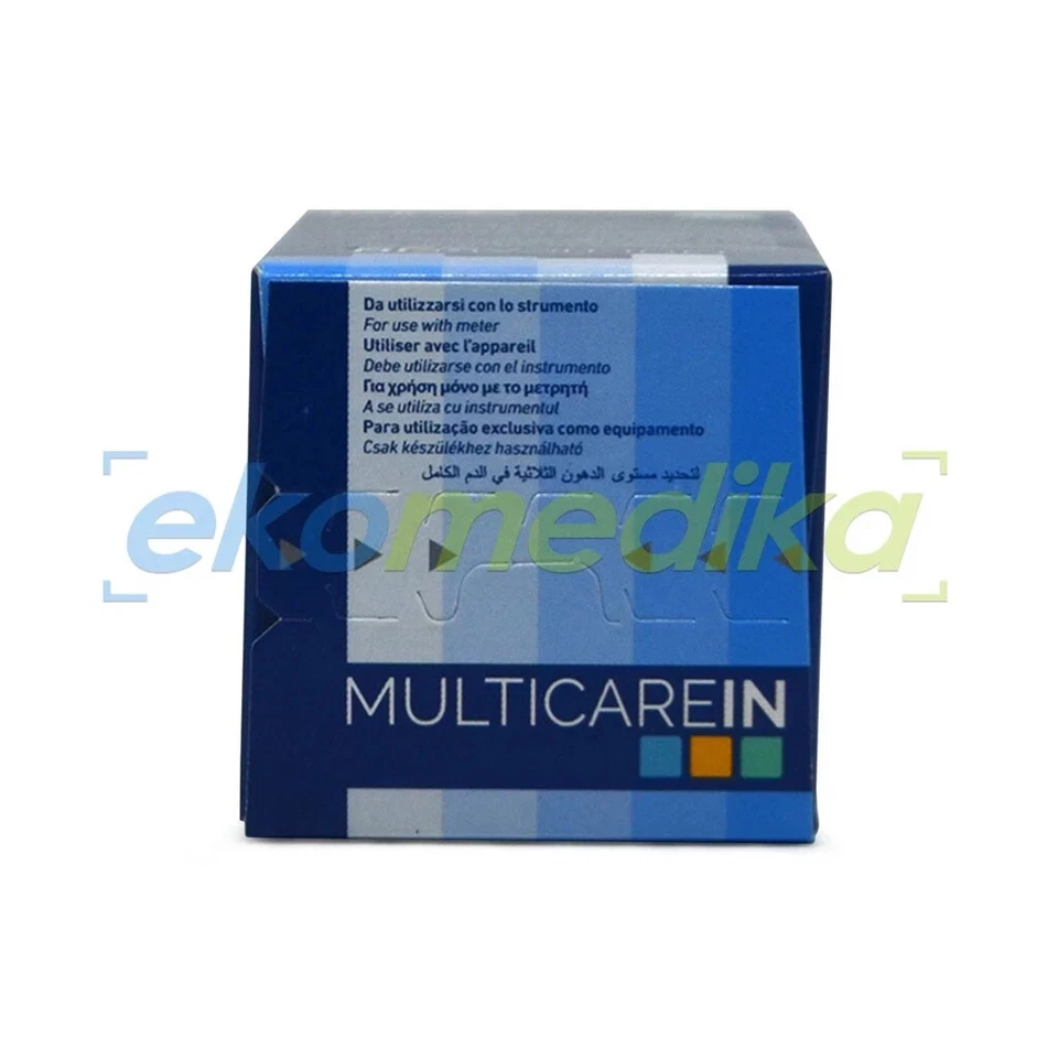 25 Strisce MULTICARE-IN Strisce Reattive per Elettrodi Trigliceridi - Immagine 2 di 3