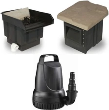 Serenity Waterfall Filter, Pond Skimmer, 2100 gph Anjon FL Pump -DIY Pond Kit