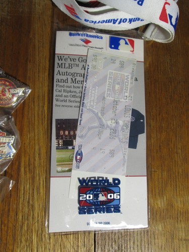 St. Louis Cardinals 2006 World Series LOT Ticket Program Pin set Ring Rally Towe - Picture 4 of 5