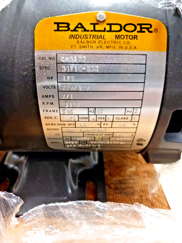 New, Baldor CM3107 , 1/2 HP, 230/460, 3PH, 3450 RPM - Picture 2 of 4