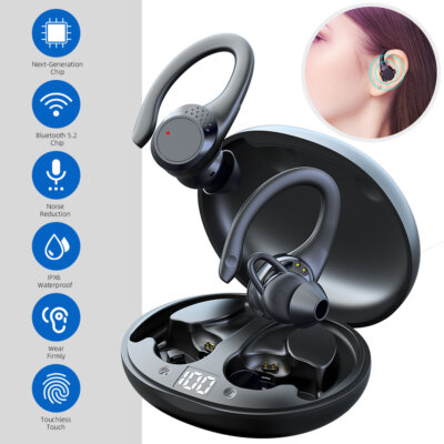 Bluetooth 5.2 Headset TWS Wireless Earphones Earbuds Stereo Headphones Ear Hook