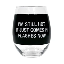 About Face Designs Wine Glass- Comes In Flashes
