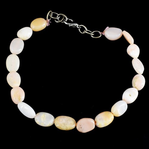 Pink Australian Opal 50.00 Cts Oval Shape Beaded Dazzling Bracelet VK 23 E672 - Picture 3 of 3