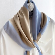 Silk Feeling Scarf Women Fashion Geometric Kerchief Square Bandana Wrap 68 68cm