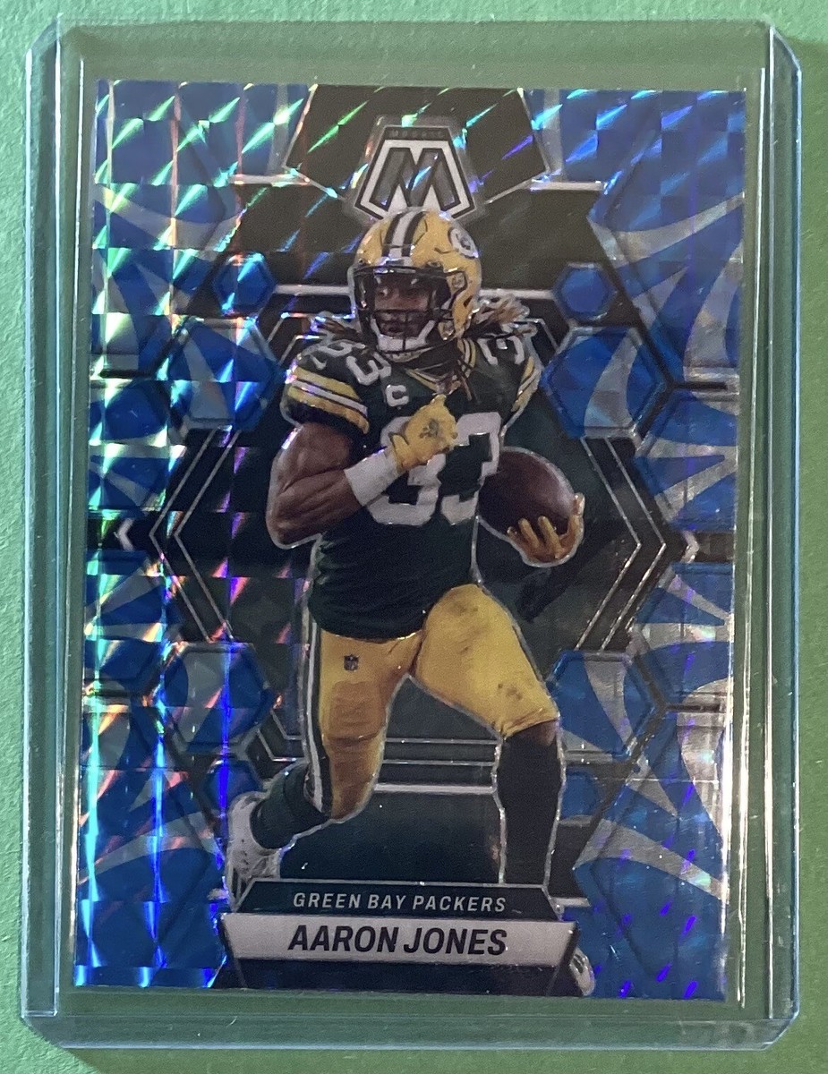 2023 Panini Mosaic Aaron Jones Reactive Blue Prizm #85 Green Bay