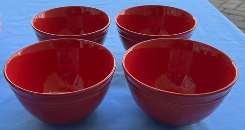 Set of 4, Pottery Barn Cambria Red Soup or Salad Deep Bowls - Picture 13 of 13