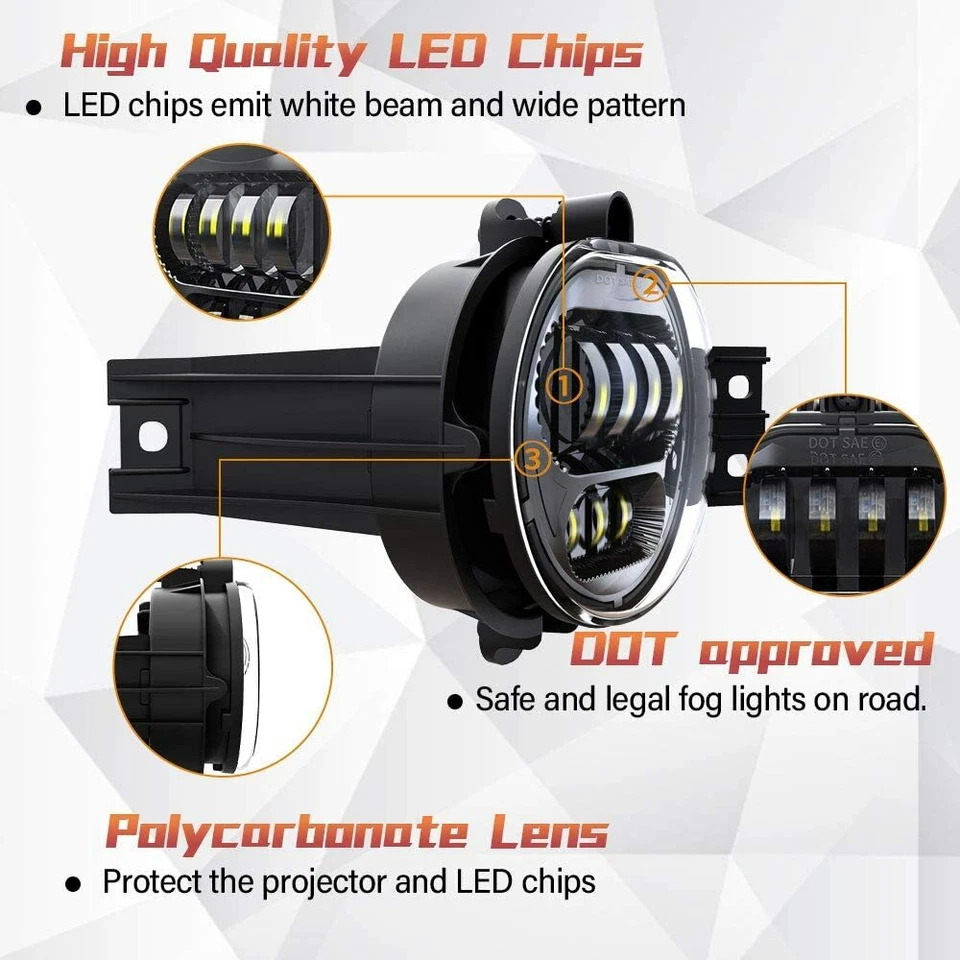 Luces antiniebla LED aptas para camioneta Dodge Ram 1500 02-08 / Ram 2500 3500 03-09 Foto 4 de 4