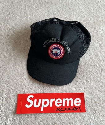 (ONE SIZE) OCTOBERS VERY OWN (OVO) X CANADA GOOSE BLACK TRUCKER HAT RARE  DRAKE UK