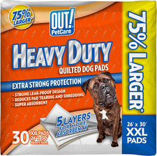 OUT Heavy Duty XXL Dog Pads Absorbent Pet Training and Puppy Pads 30 Pads