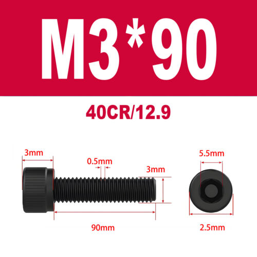 DIN912 12.9 legierter Stahl Zylinderschrauben Innensechskant M1.4-M3 - Bild 114 von 115