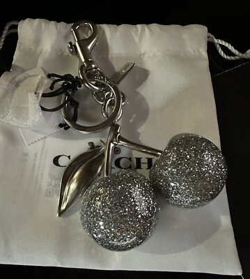 NWT COACH SILVER SPARKLE/SILVER CHERRY CHARM 77840 | eBay