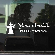 Adesivo decalcomania vinile Gandalf Non passerai