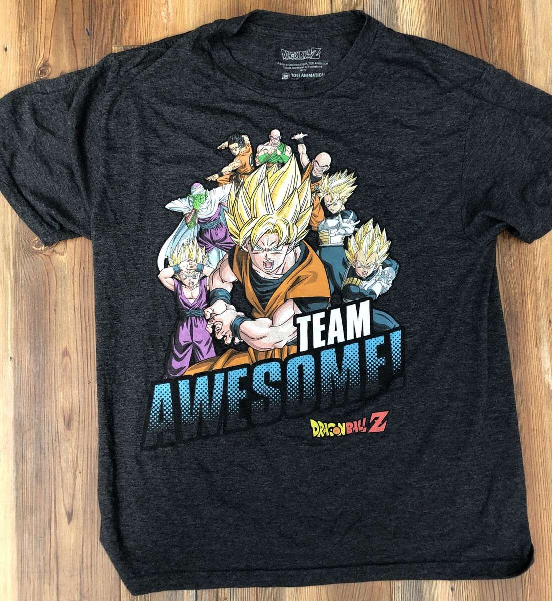 Dragon Ball Z Japanese Anime Characters T-shirt Toei Animation DBZ Gray  Size XL