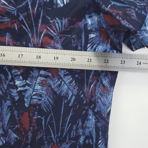 Vince Camuto Shirt Mens Large Blue Floral Short Sleeve Regular Fit Button-Up - Picture 9 of 10