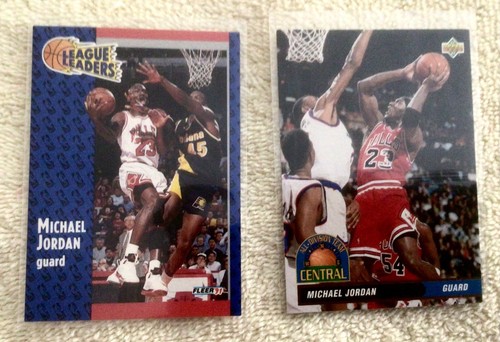Michael Jordan Lot (2) 1991 Fleer #200 League Leader; 1992 Upper Deck #AD9