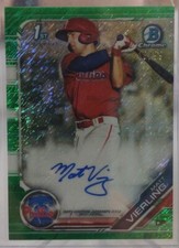 2019 Bowman 1st Chrome MATT VIERLING Green Shimmer Auto #d 48/99 Detroit Tigers