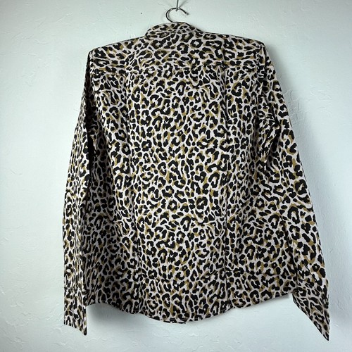 J Crew Womens Long Sleeve Button Down Shirt Size Medium Animal Print AL500 New - Picture 2 of 8