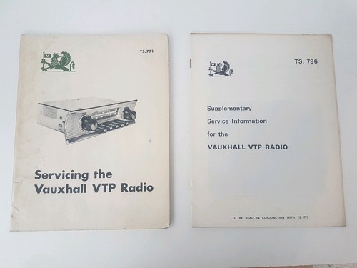 Vauxhall VTP Radio Servicing Manual TS771 & Supplement datiert 1965 gebrauchter Zustand