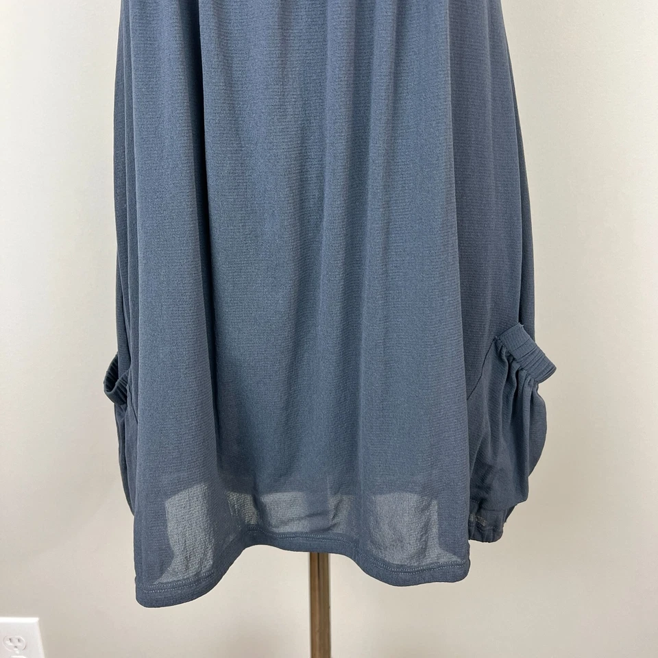 Túnica Weston Wear feminina XS cinza malha forrada transparente plissada sem mangas - Imagem 4 de 4