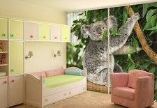3D Koala Leaves ZHUA3810 Animal Photo Curtain Window Blockout Fabric Amy 2023