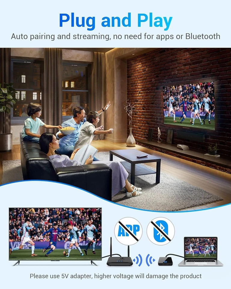 BMOSTE Full HD 1080P Wireless Extender Wireless Hdmi Transmitter 60 Meter Distan - Bild 4 von 4