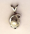 14k white gold .50ct I1 G round diamond solitaire pendant charm slide .9g estate — photo 7