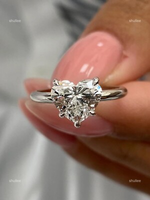 Brilliant Cut Diamond Sister Solitaire Prong Ring Jewelry 18K Solid White Gold