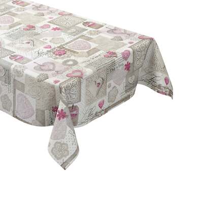 MEWATU Wachstuch Tischdecke rosa LOVE Herzen C146061 eckig rund oval 