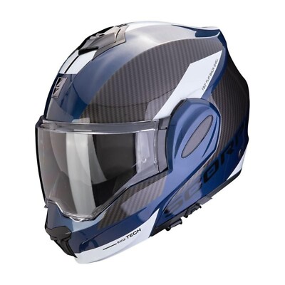 Scorpion EXO-Tech Evo Team Modular Motorrad Motorrad Helm blau/schwarz/weiß