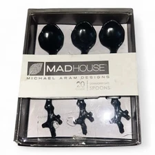 Michael Aram MADHOUSE Cutlery Black Coral Acrylic Flatware Appetizer 20 Spoons