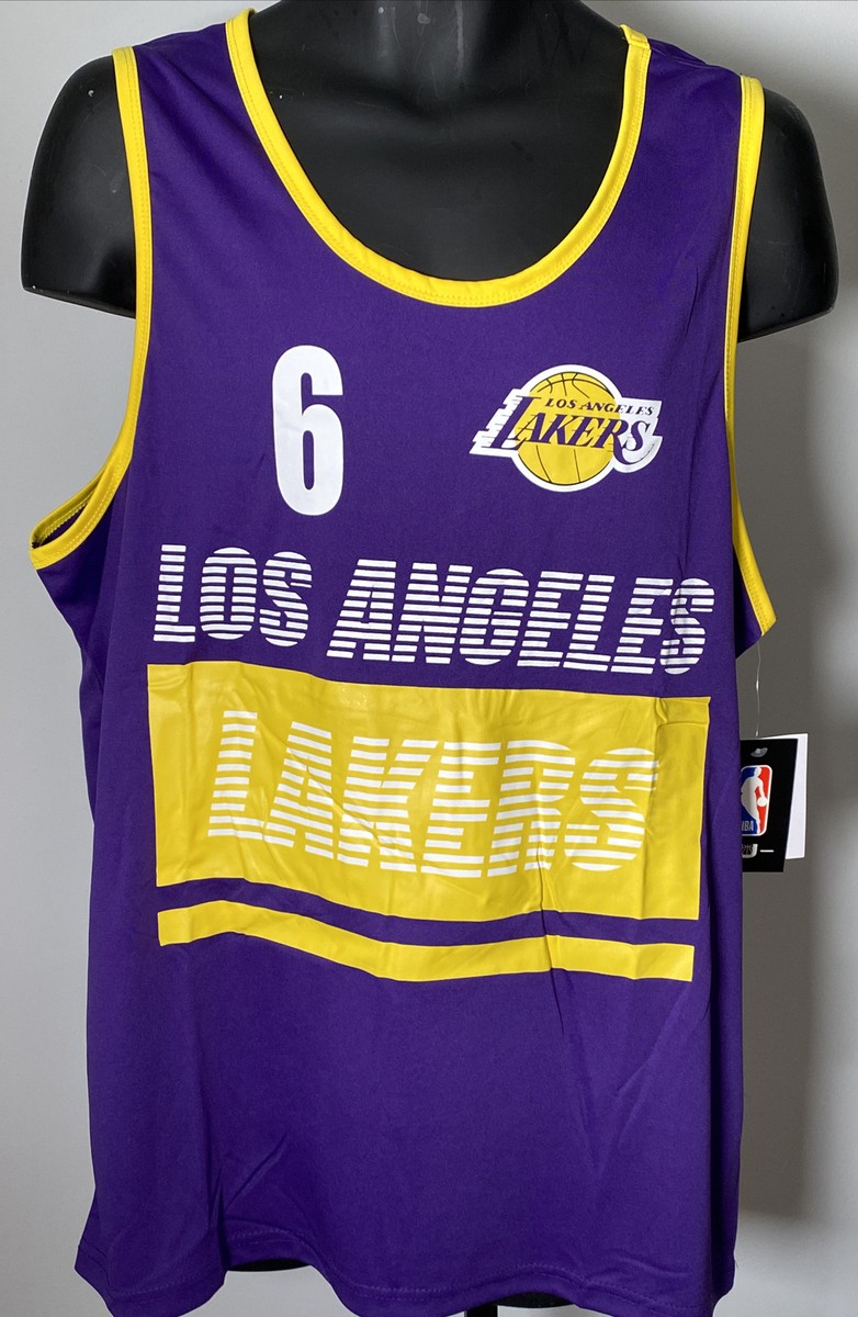 NBA LA Lakers Men's Jersey Lebron #6 Size X-Large (XL) Sleeveless Purple  Tank