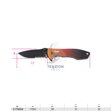 Coltello Alluminio Acciaio Inox Lama Seghettata - Beta 1778AX