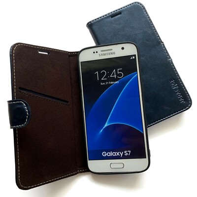 Leder Schutzhülle Samsung Galaxy S7 / S7 Edge Smartphone Tasche Cover Handy Case