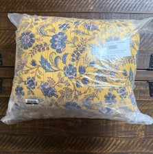 Pottery Barn Bette Handcrafted Reversible Quilt Yellow Queen- New 