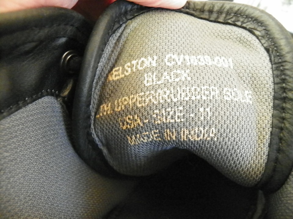 MEN's CREVO Black Leather Boots Size 11 Zipper & Laces eBay