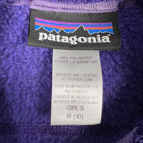 Patagonia Jacket Girls Medium (10) Pullover Fleece Snap-T Long Sleeve Purple - Picture 2 of 9