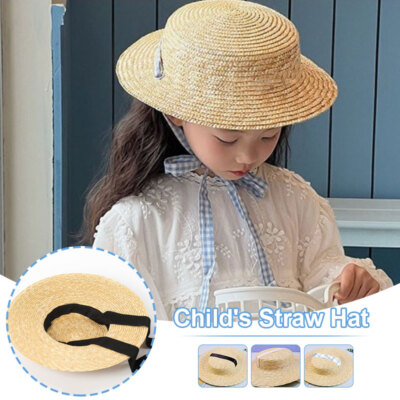Children's Cute Hat Kids Summer Sun Hats with Neck Flap Rope
