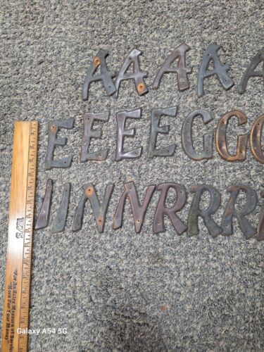 23 Vintage Copper Letters House Home Street Buisness 3-1/2 IN - Picture 5 of 13