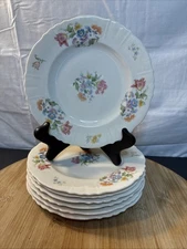 Vintage O.P Co. Syracuse China SS Floral Salad/dessert/ Side Plate Set Of 7