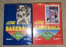 1992 Score Baseball Series 1 & 2 Wax Boxes - Factory Sealed