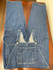 Denim & Co. Blue Denim Overalls Size Large Unisex Mechanic Construction