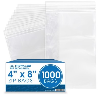 Spartan Industrial - 4  X 8  (1000 Count) 2 Mil Clear Reclosable Zip Plastic ...