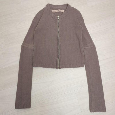 RICK OWENS Knit Jacket Zip-Up Cardigan Sweater Mocha Brown Size S Made in Italy