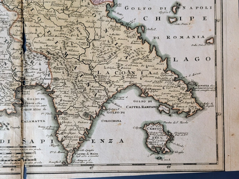 Accurata Morae olim Peloponesus Peloponnese (Morea) Greece Map c.1718 Weigel - Image 4 of 4