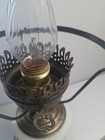 Vintage Quoizel Gone With The Wind Hurricane Three Way Lamp White Floral 21"  — photo 7