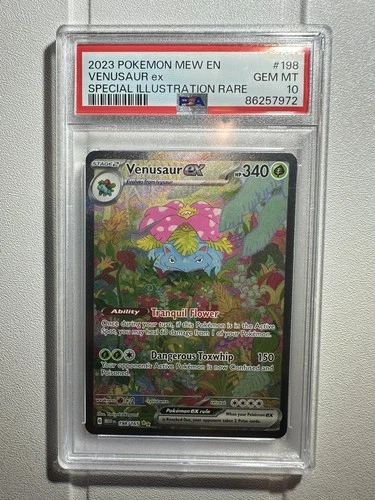 2023 POKEMON MEW EN-151 SPECIAL ILLUSTRATION RARE #198 VENUSAUR EX PSA 10