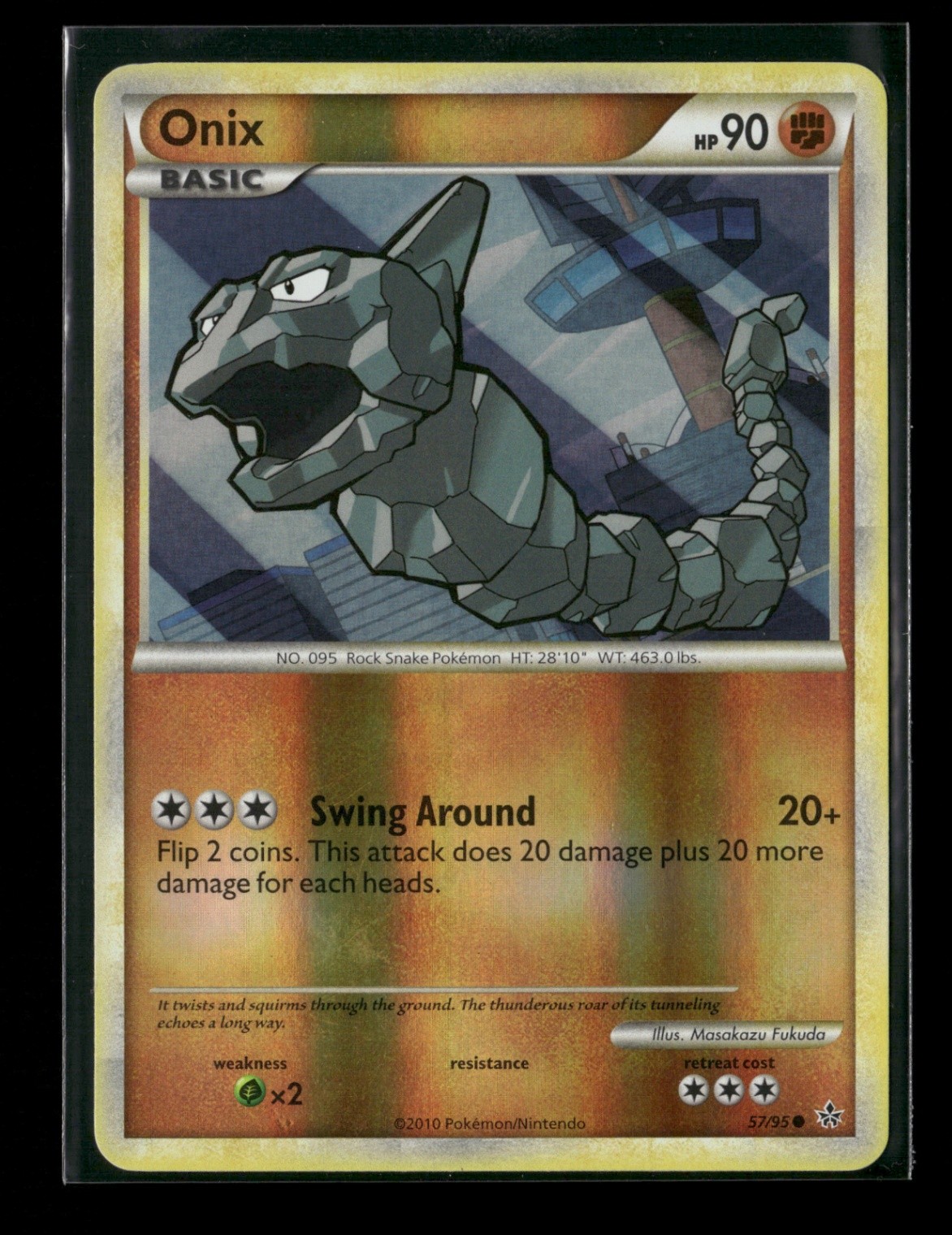 Onix (57) 57/95 Reverse Holo Common Unleashed HP Pokemon