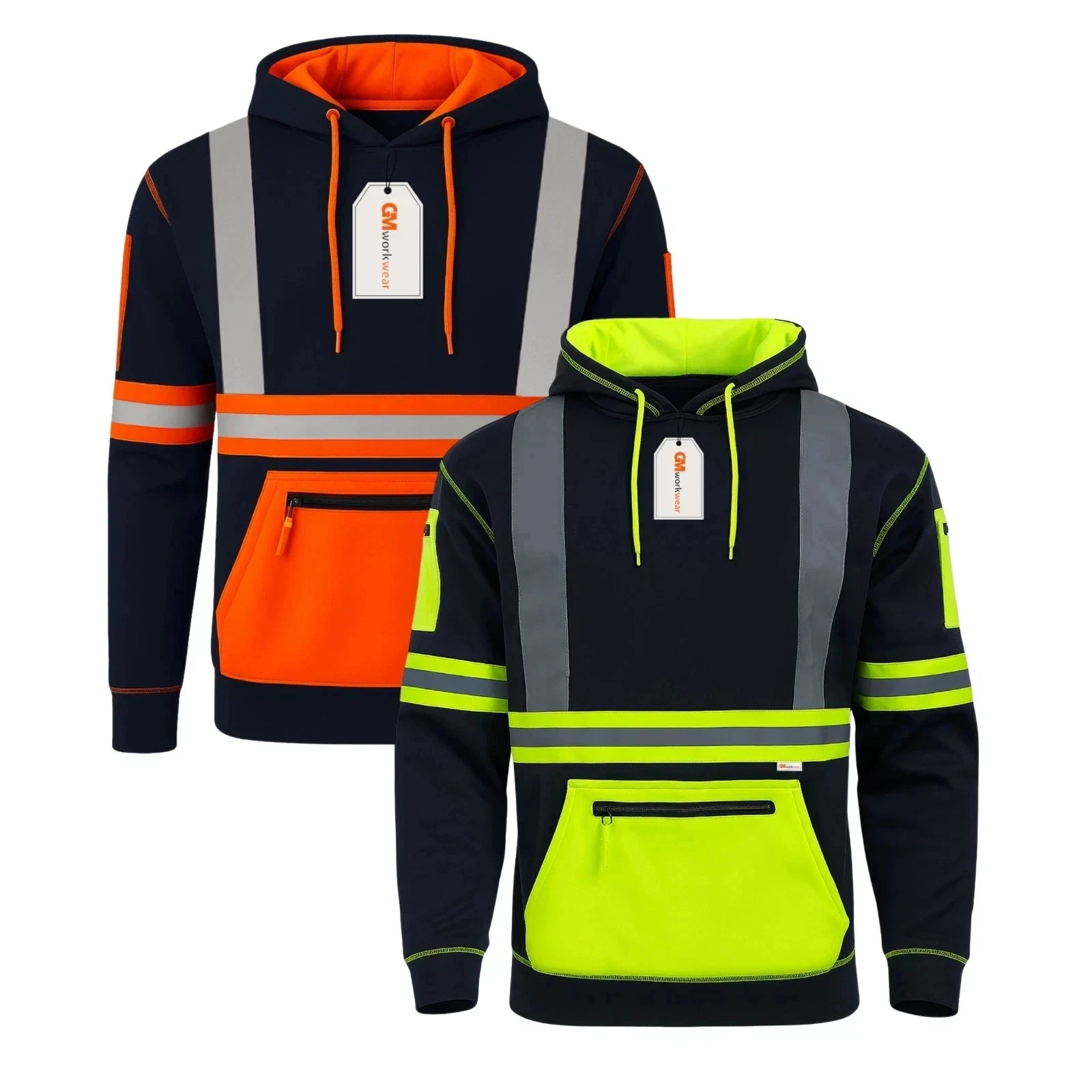 Hi Vis Hoodie Mens Class 3 Reflective Safety Fleece Pullover EN ISO 20471 Work
Opens in a new window