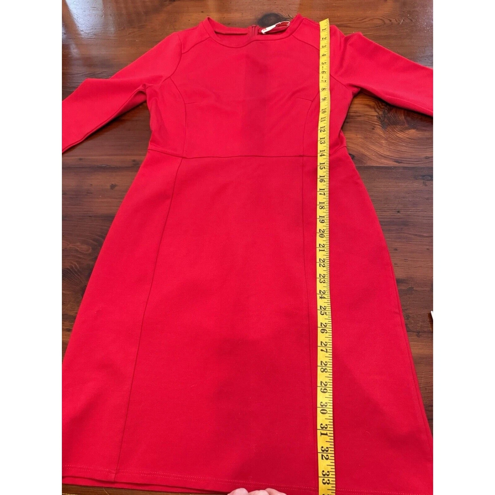 VETEMENTS Jude Connally Mini Abito Donna Rosso Elasticizzato Taglia XS Maniche a 3 4