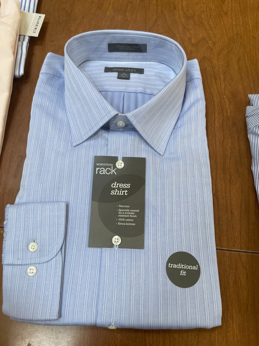 mens dress shirt 18.5 Men's Slim Fit Blue Dress Shirt Size N1